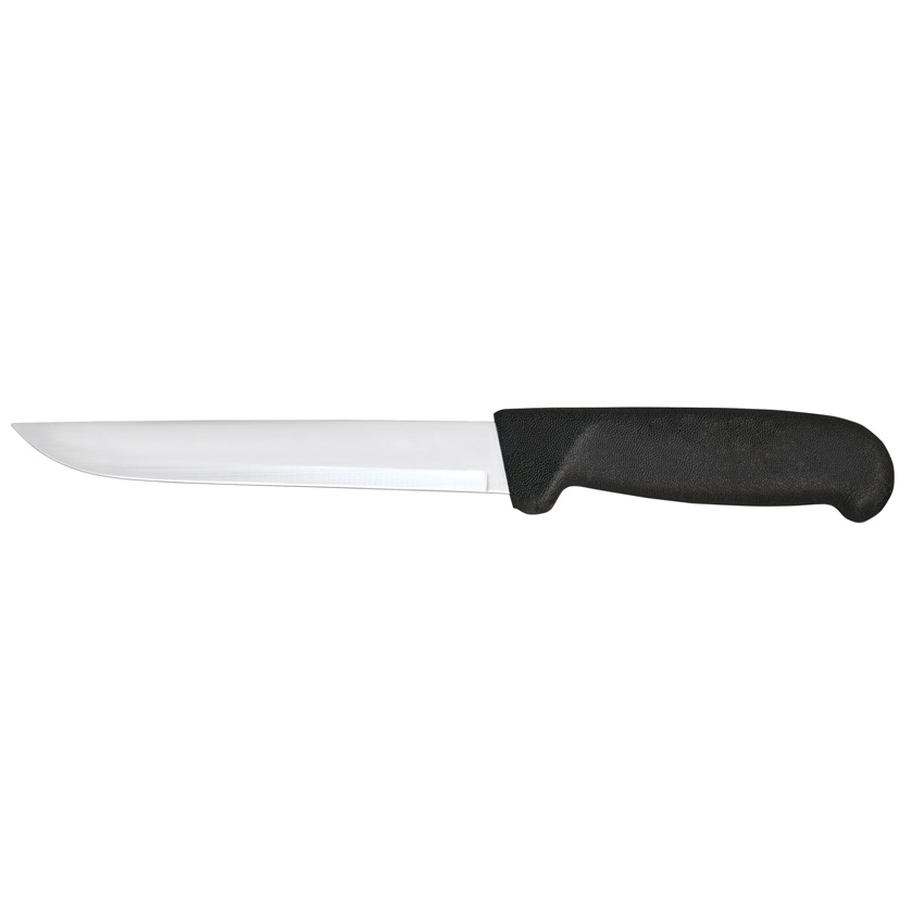 6-inch Straight Blade Boning Knife with Black Polypropylene Handle