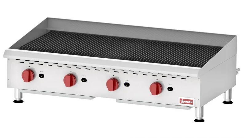 Elite 48″ Countertop Radiant Gas Charbroiler, 4 Burners, 160,000 BTU