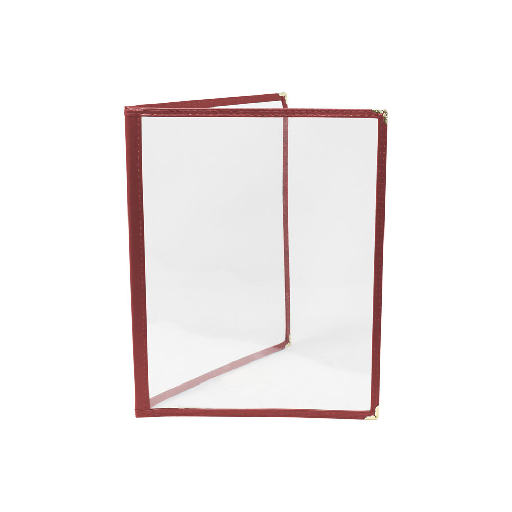 9 1/2″ x 11 3/4″ Red Double-Fold Menu Holder