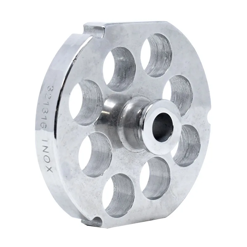 Stainless Steel #32 machine plate with hub 20 mm (13/16″) – three notches / two flat sides