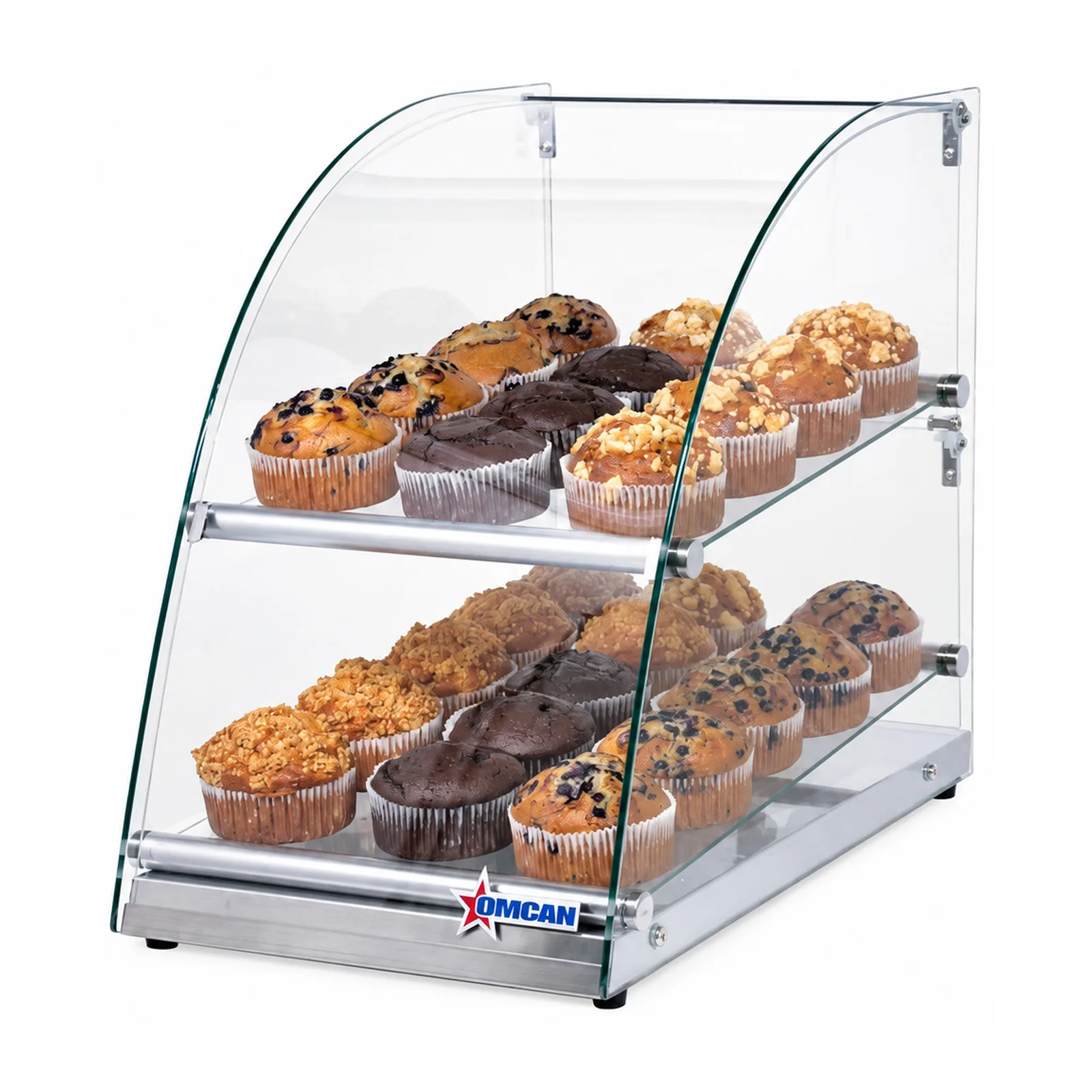14″ Countertop Food Display Case with Curve Front Glass and 70 L capacity