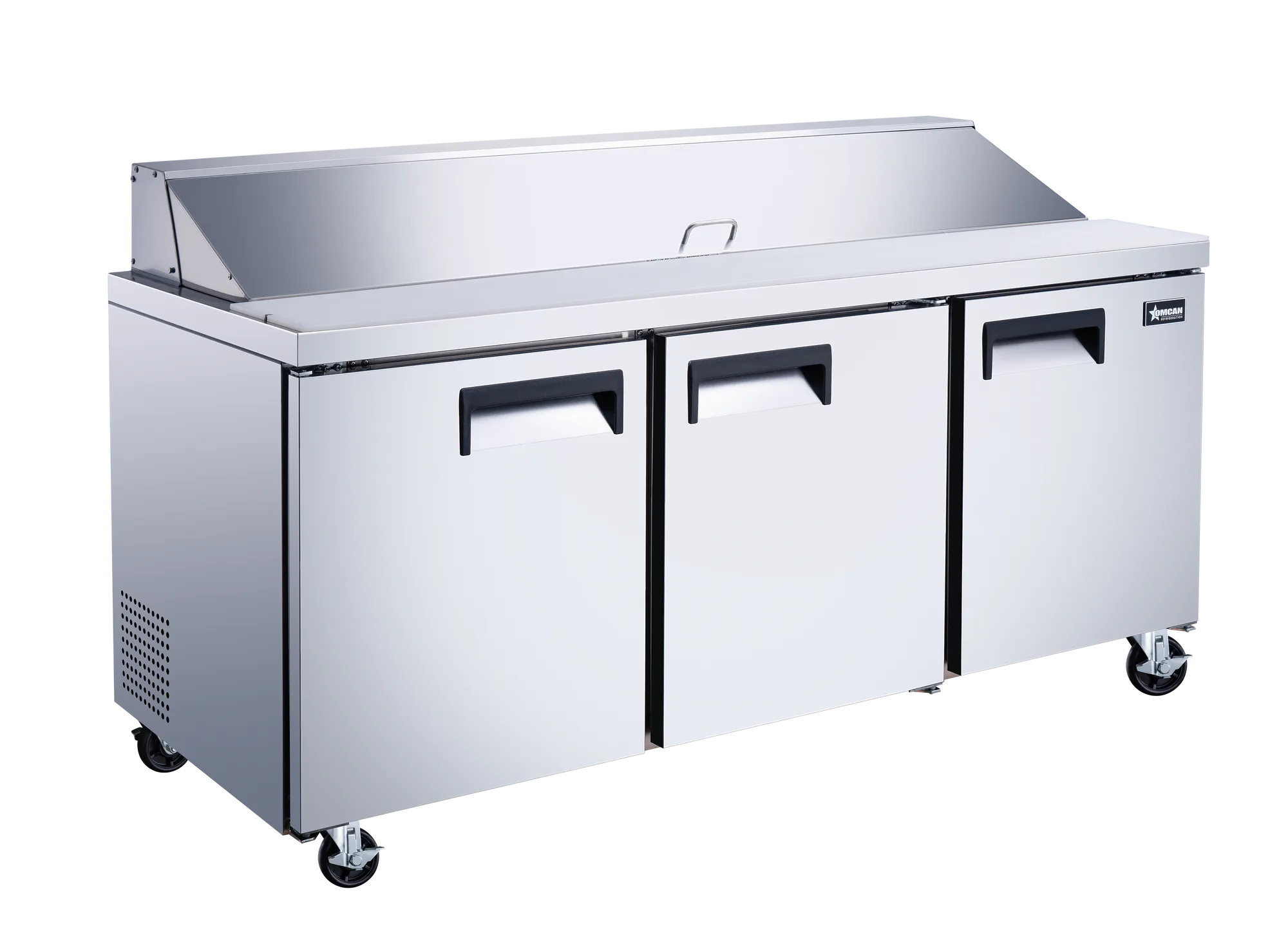 70″ Three (3) Door Refrigerated Prep Table, 15.5 cu. ft. (440 L), Stainless Steel