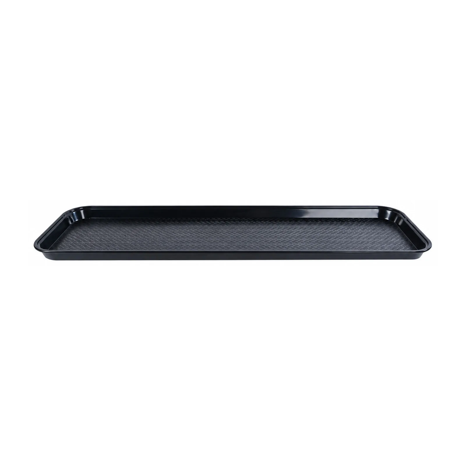 9″ x 30″ Black ABS Plastic Food and Produce Display / Merchandising Tray