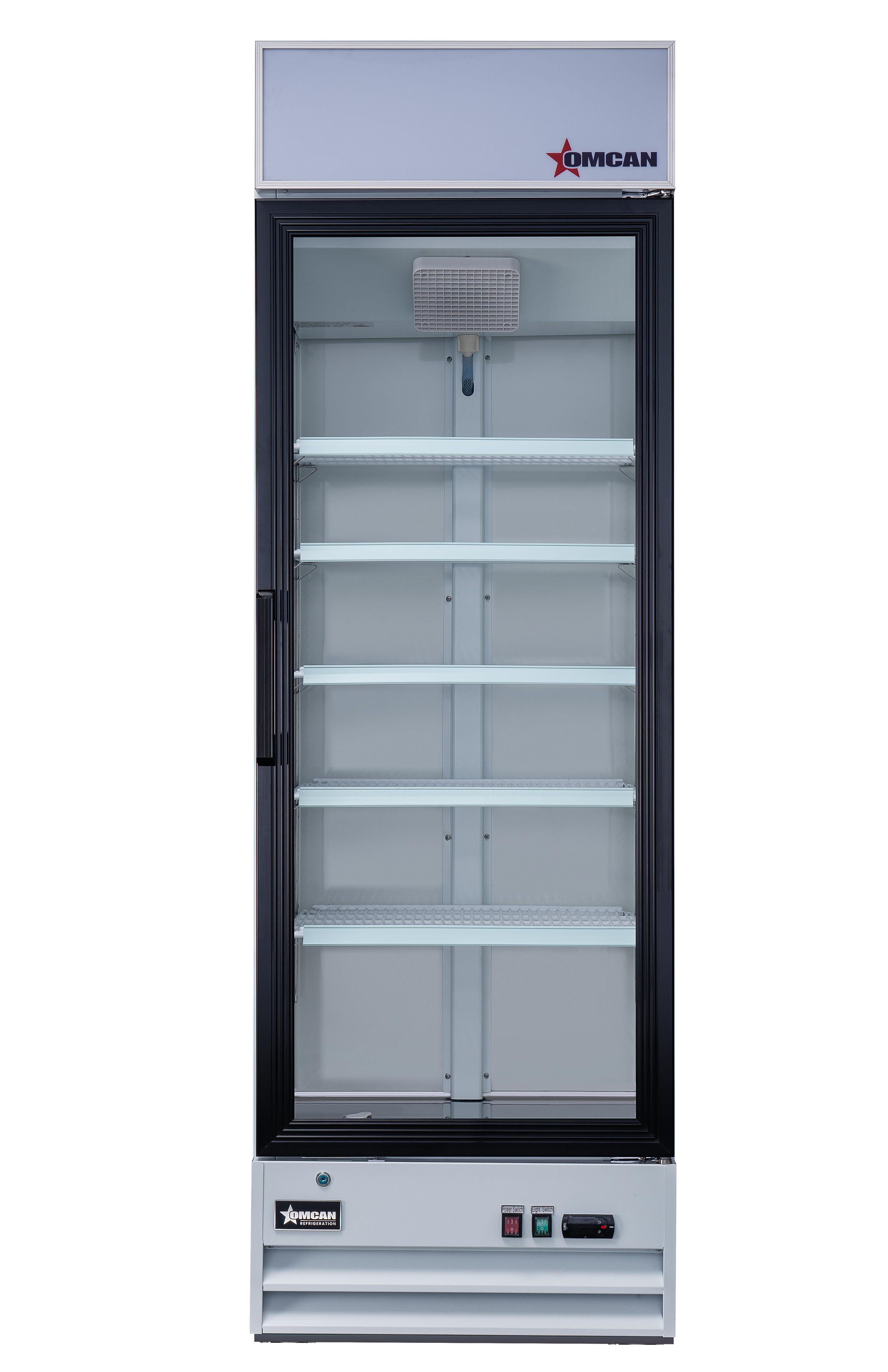 26″ One (1) Glass Door Display Refrigerator with Lightbox, 14 cu.ft. (396 L), White
