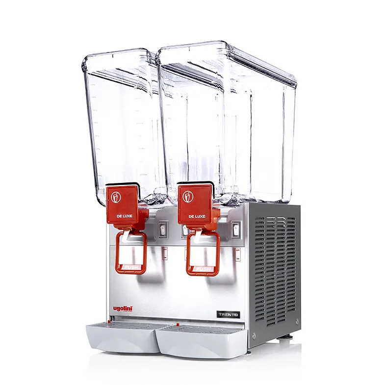 Ugolini Arctic Deluxe 2 x 5.25 Gallon (2 x 20 Liter) Impeller Mix (Waterfall Effect) Double Bowl Refrigerated Juice Dispenser | Trento