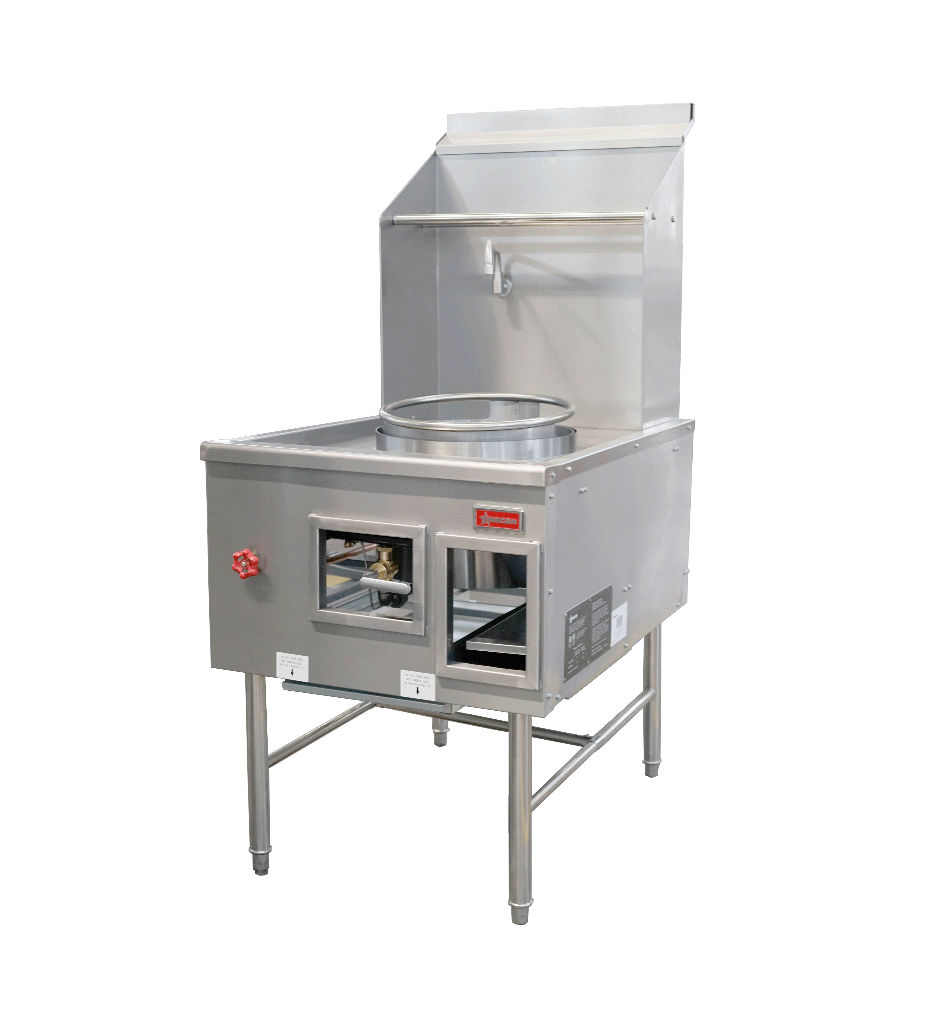 Single Chamber Wok Range with a 13″ Ring, Backsplash, Faucet, 95,000 BTU – Natural Gas