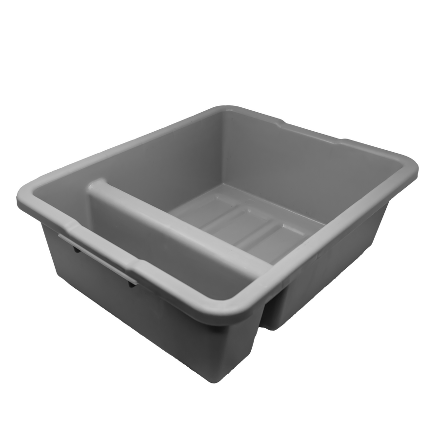 21″ x 17″ x 7″ Polypropylene Gray Divided Bus Box / Dish Box