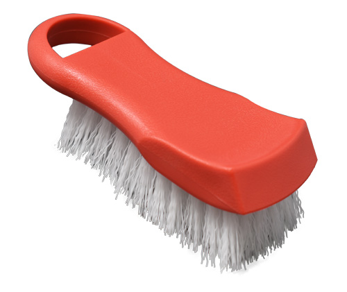 Red Plastic Cutting Board Brush