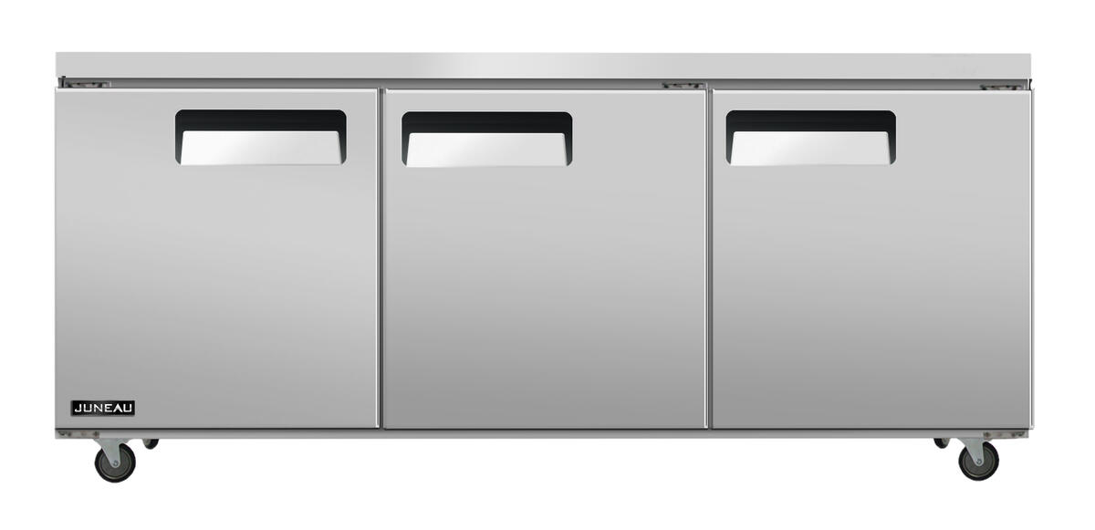 Juneau 72″ Undercounter Freezer Three Door Stainless Steel, 11 cu.ft. / 308 L Capacity, 115 V, 780 W