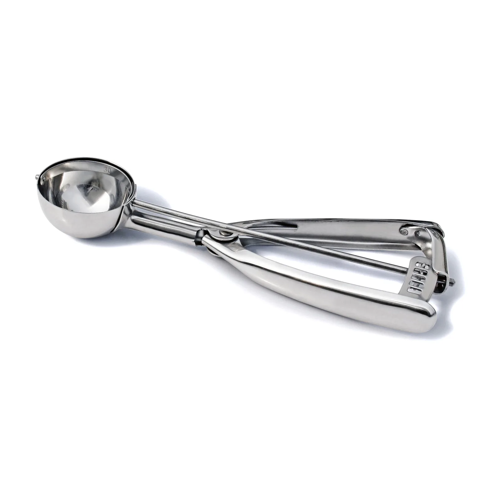 #30 Stainless Steel Squeeze Handle Ice Cream Scoop Disher – 1 1/4 oz