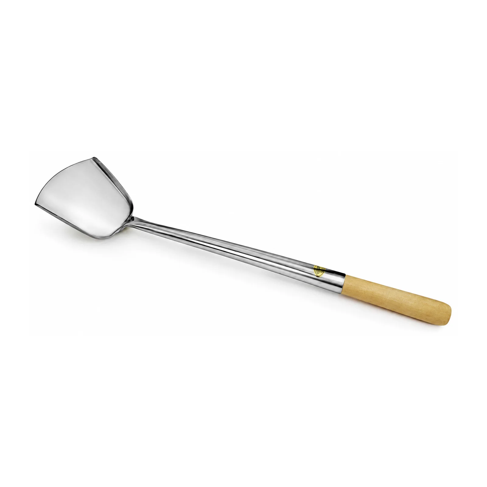 Stainless Steel 4 3/4″ x 4 1/5″ Medium Wok Spatula with 15″ Handle