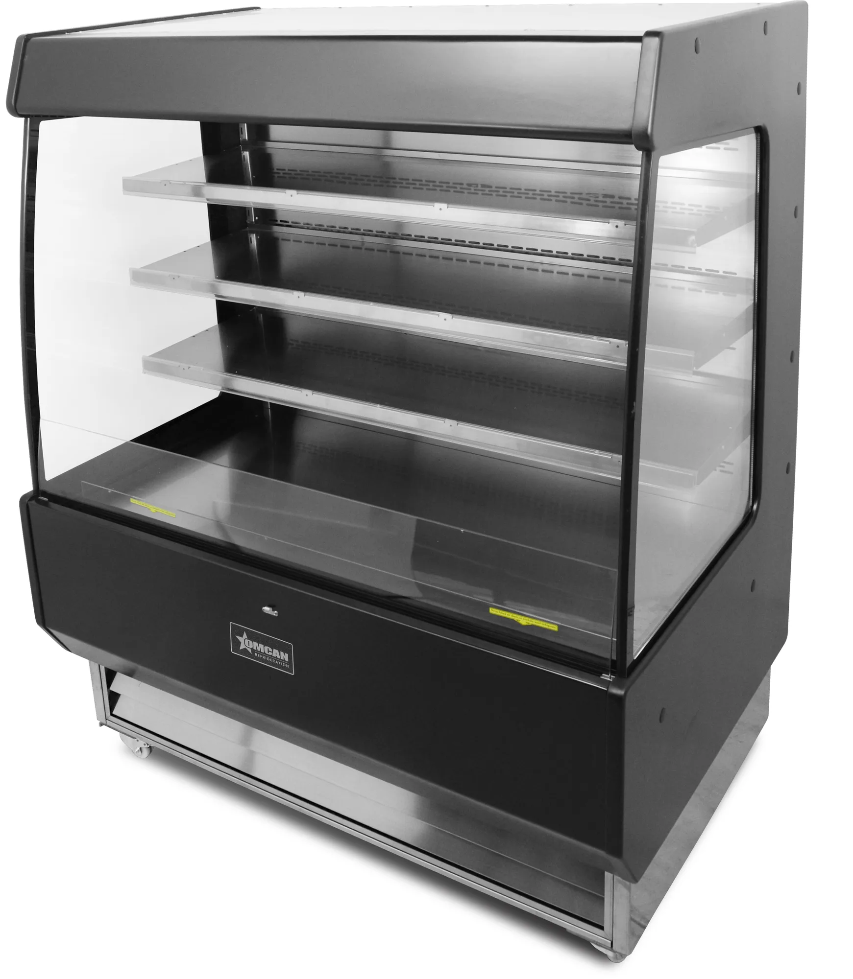 51″ Three (3) Shelf Grab-and-Go Open Refrigerated Floor Self-Serve Merchandiser, 27.2 cu. ft. (770 L), Black
