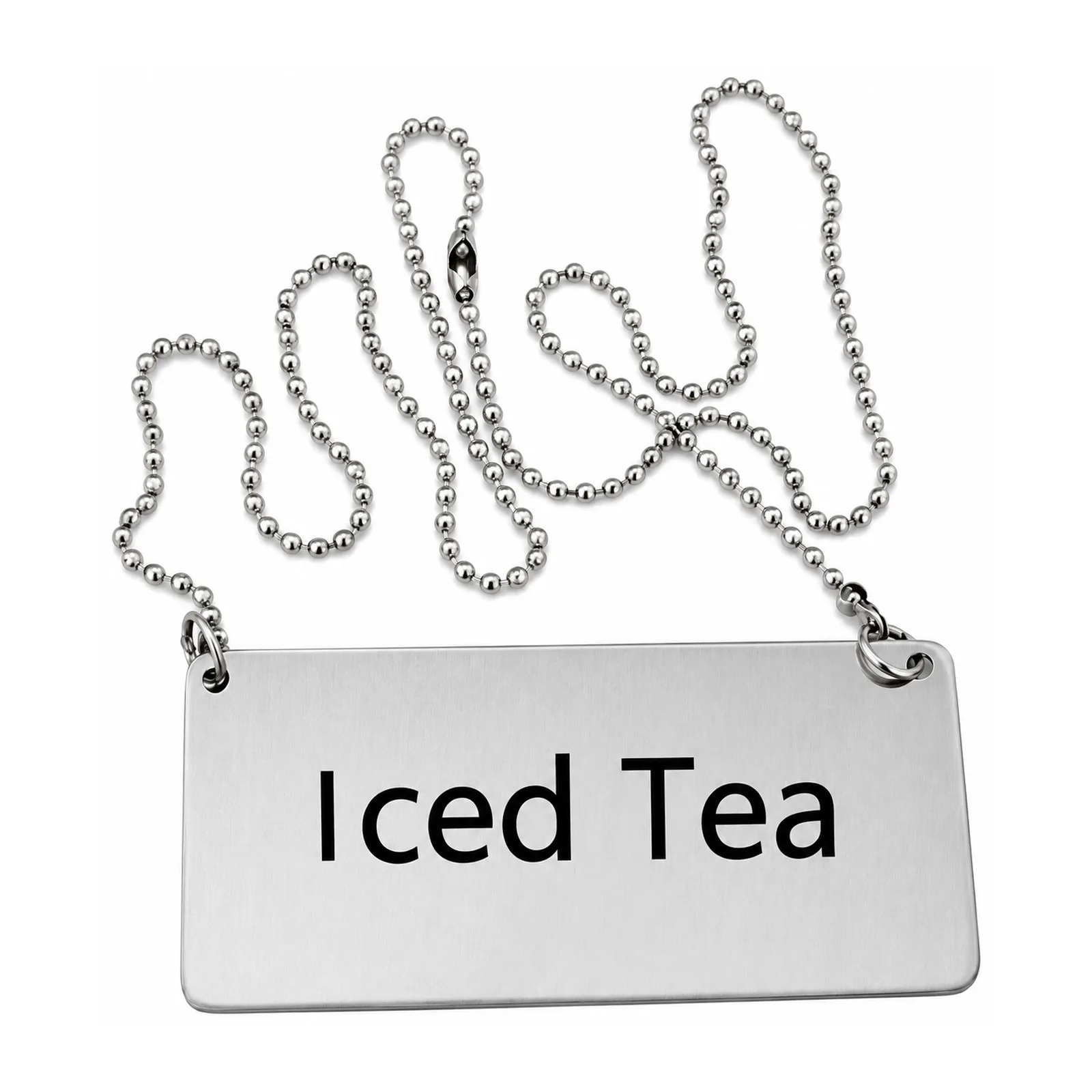 Stainless Steel Beverage “Iced Tea” Chain Sign
