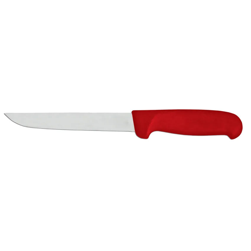 6″ Straight Blade Boning Knife with Red Super Fiber Handle