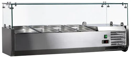 47″ Refrigerated Topping Rail with Glass Guard