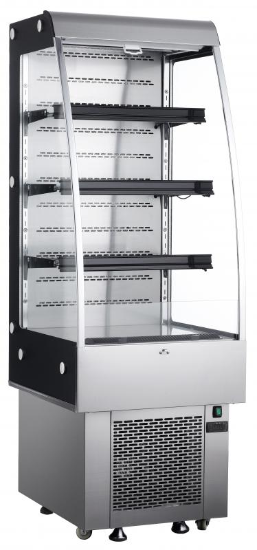 24” Grab-and-Go Open Refrigerated Floor Self-Serve Display Case with 9cu.ft. (252L) Capacity, Silver – 110V, 138W