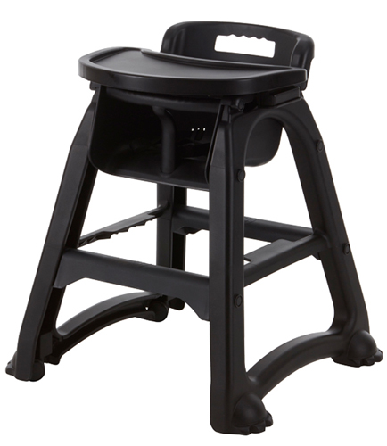 Black Baby Dinner High Chair with Tray