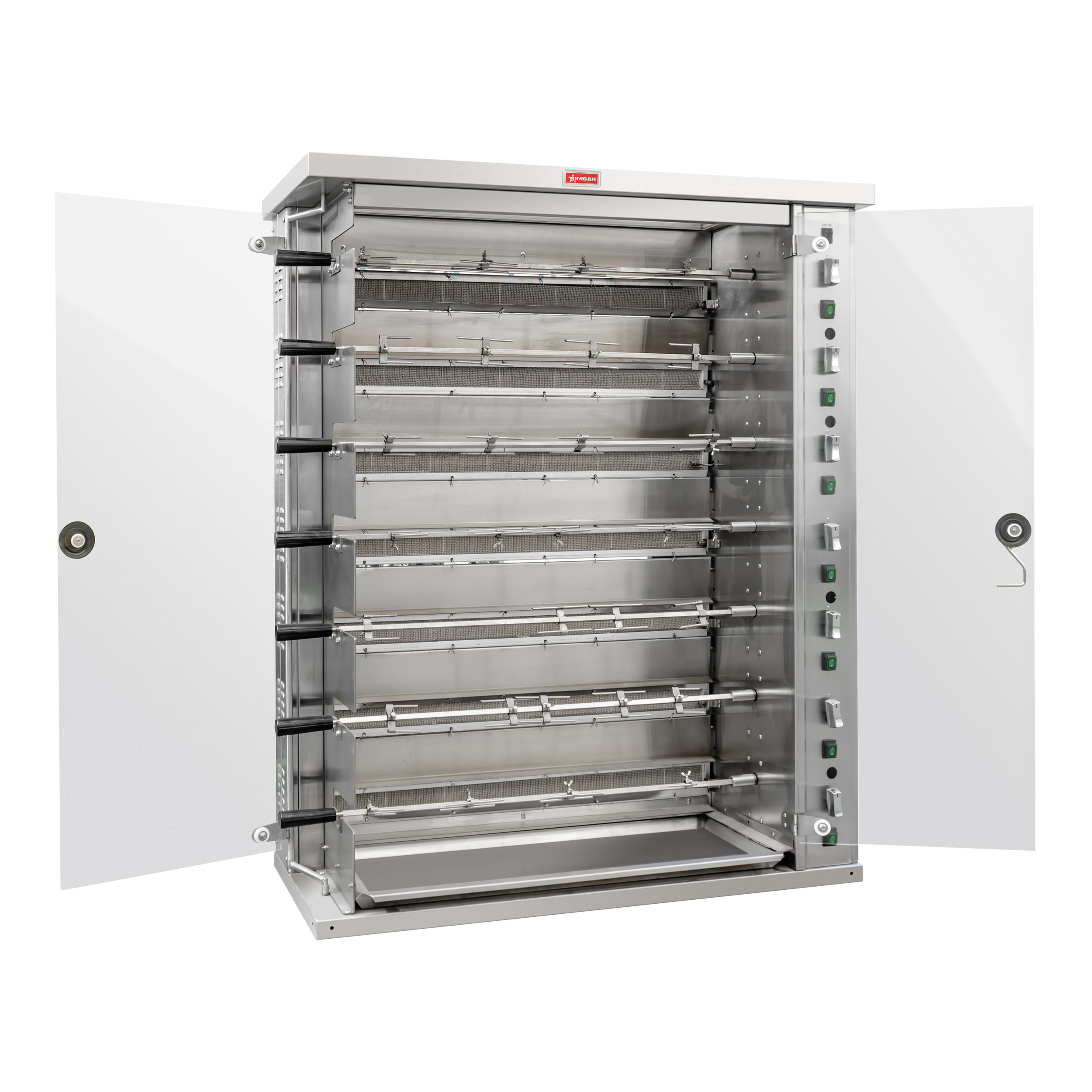 47″ Countertop Natural Gas Rotisserie, 7 Spits, 28 Chicken Capacity, 147,000 BTU