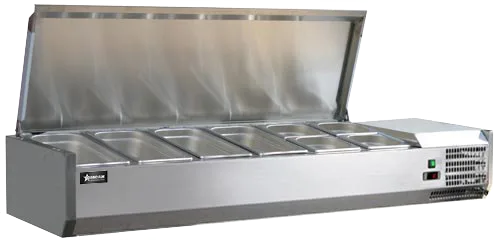 59″ Refrigerated Topping Rail with Stainless Steel Cover
