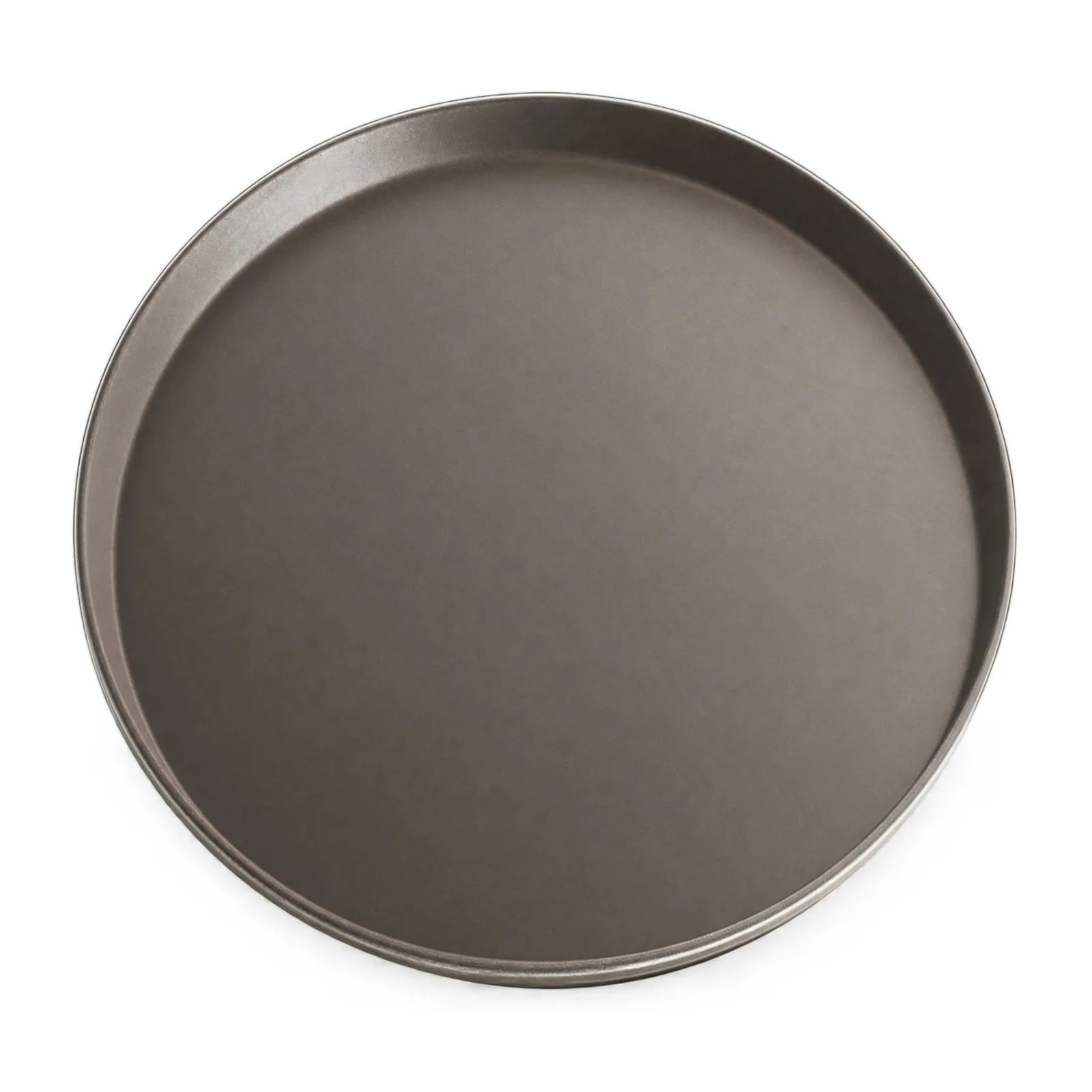 16″ Non-slip Brown Round Fiberglass Service Tray