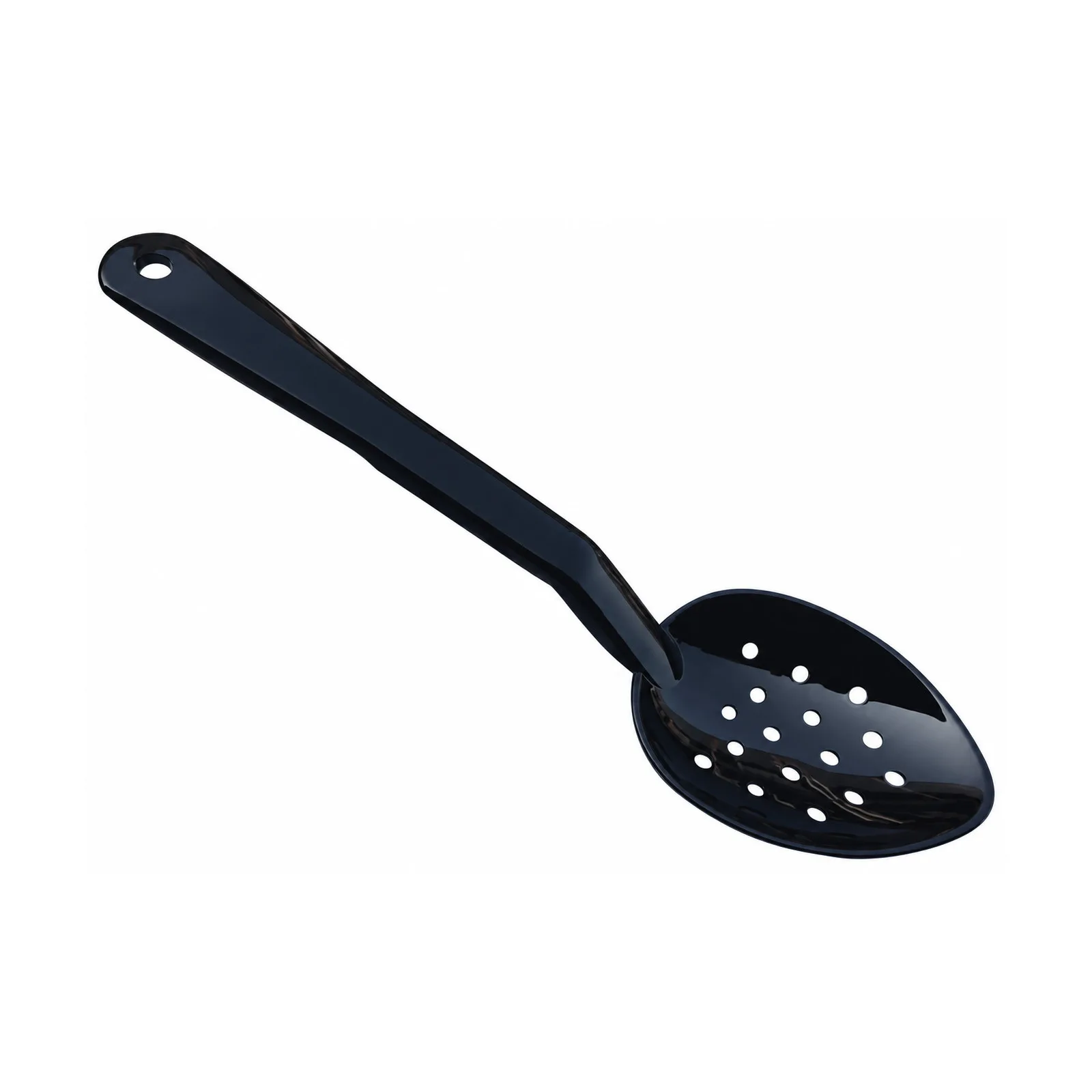 11″ Black Polycarbonate Perforated Serving Spoon