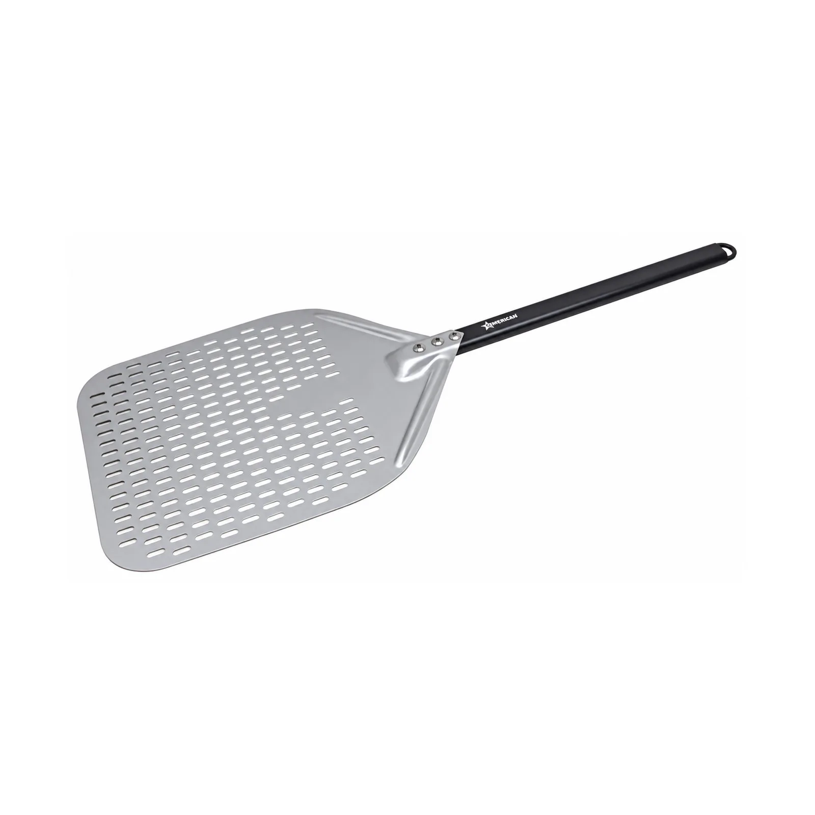 47 1/4″ Perforated Aluminum Pizza Peel with 12″ x 15 3/4″ Rectangular Blade