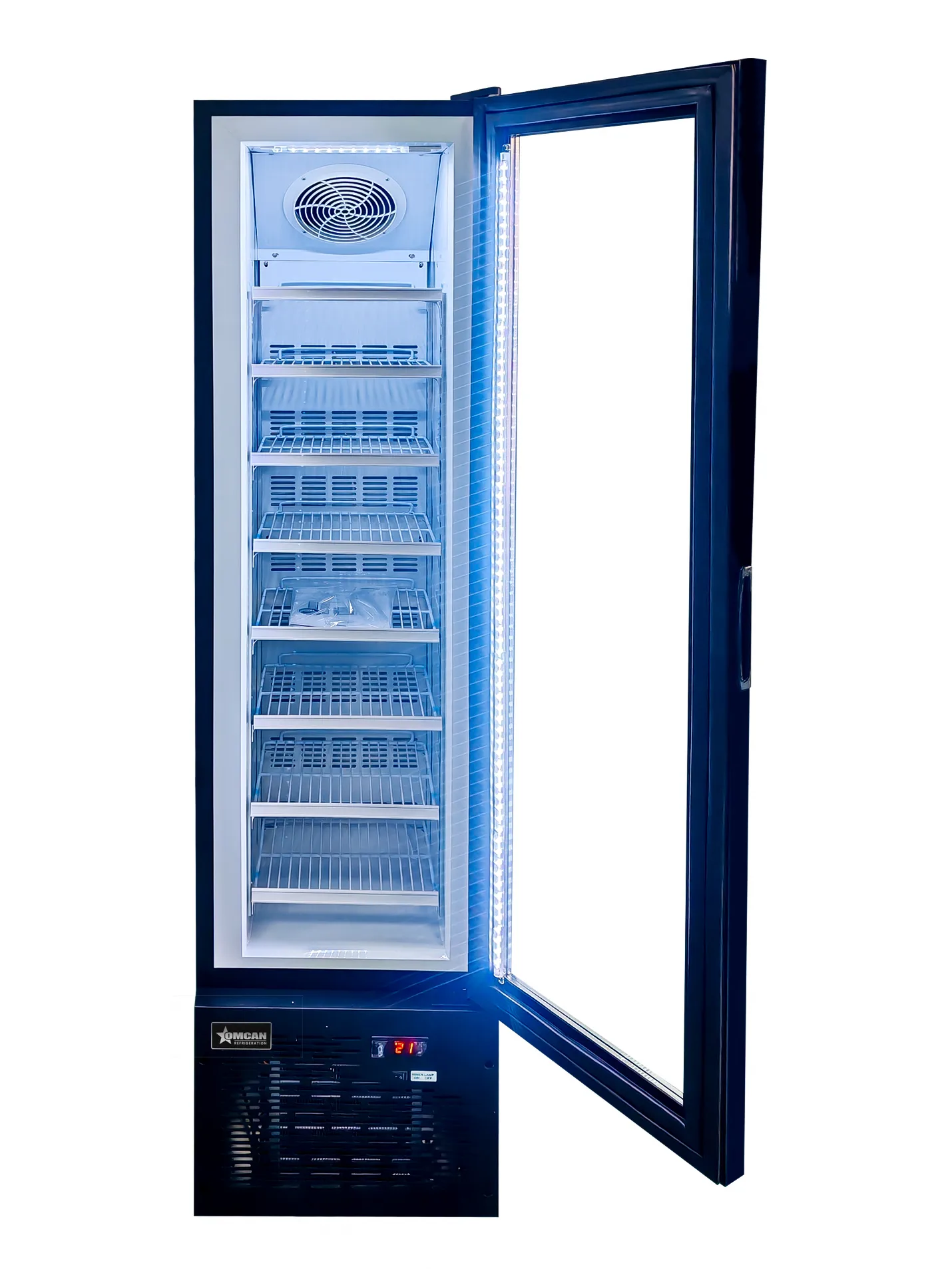 17″ Slim One (1) Glass Door Display Freezer, 3.7 cu. ft. (105 L), Black