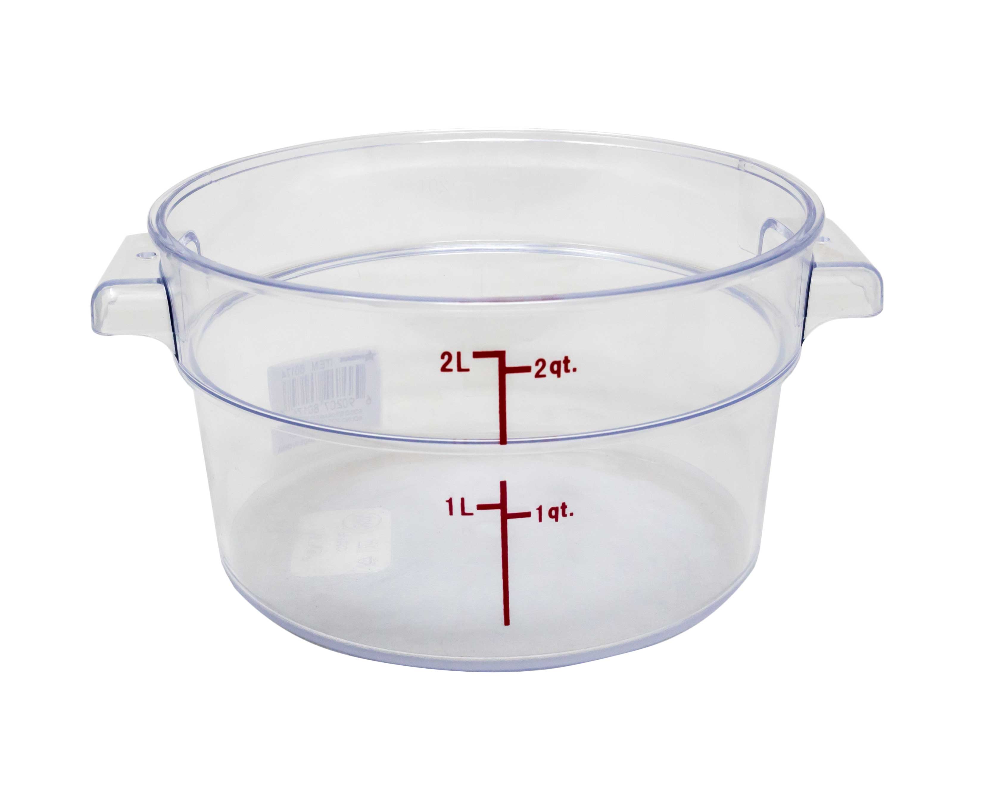 2 Qt. Polycarbonate Clear Round Food Storage Container