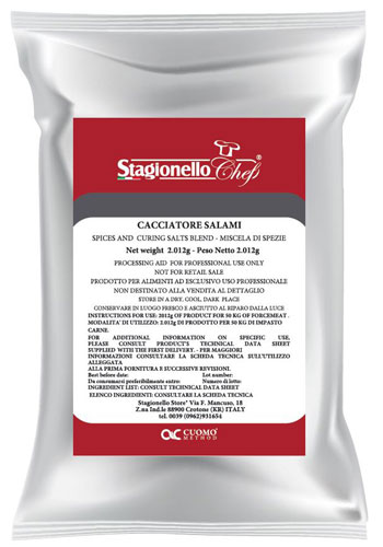 Stagionello Curing Salts and Spice Blends for Rapid Fermentation Salami Cacciatore Salami 2.01 kg / bag