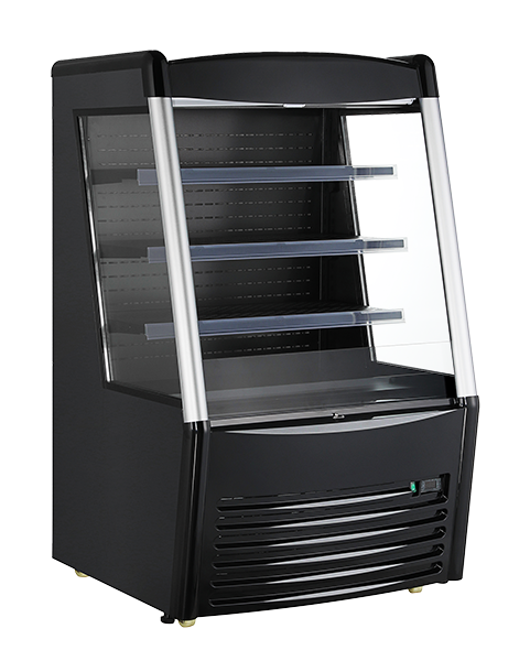 36″ Grab-and-Go Open Refrigerated Self-Serve Display Case with 13.77 cu.ft. Capacity – Black