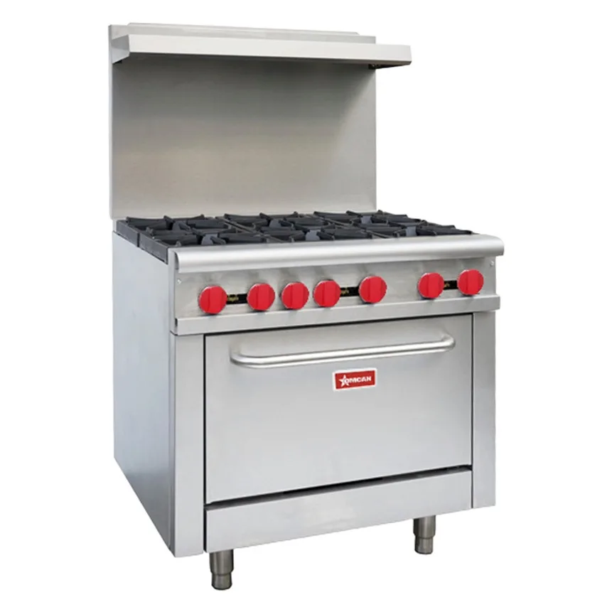 36″ Commercial Gas Range 6 Burners and Standard Oven 211,000 BTU – Liquid Propane