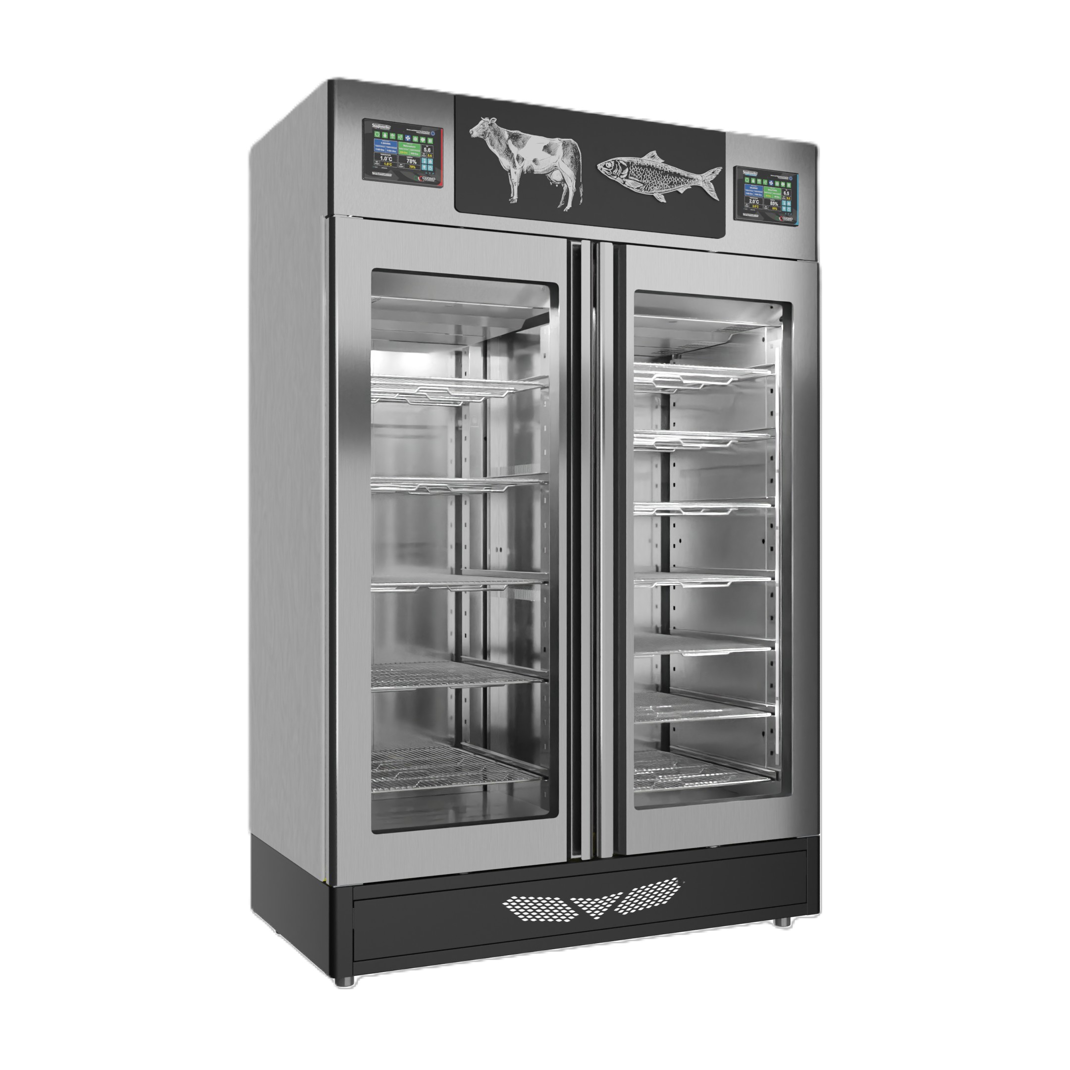 Stagionello Pesciugatore® 220 + 220 lb (100 + 100 kg) Fish Curing Cabinet 4.0 with ClimaTouch® and Fumotic®