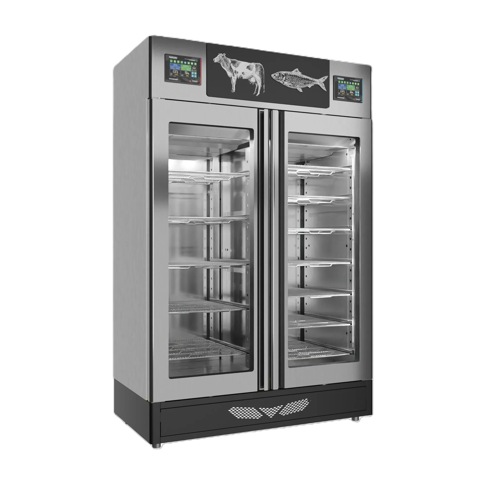 Stagionello Pesciugatore® 220 + 220 lb (100 + 100 kg) Fish Curing Cabinet 4.0 with ClimaTouch® and Fumotic®