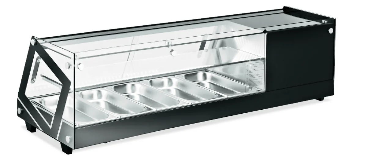 51″ Refrigerated Sushi Showcase with Flat Glass, 2.26 cu. ft. (64 L), Black