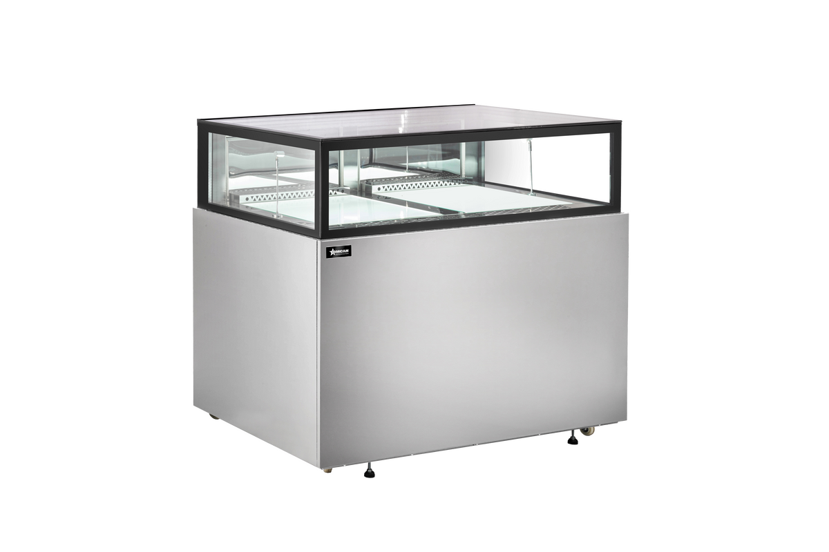 48” Stainless Steel Flat Top Refrigerated Showcase, 373 L (13.2 cu.ft.), 110V/60Hz/1Ph