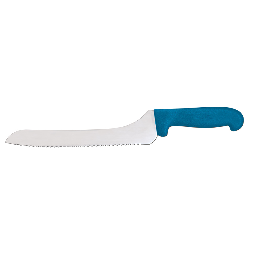 9-inch Slicer Off-Set Wave Edge Blade Knife with Blue Polypropylene Handle