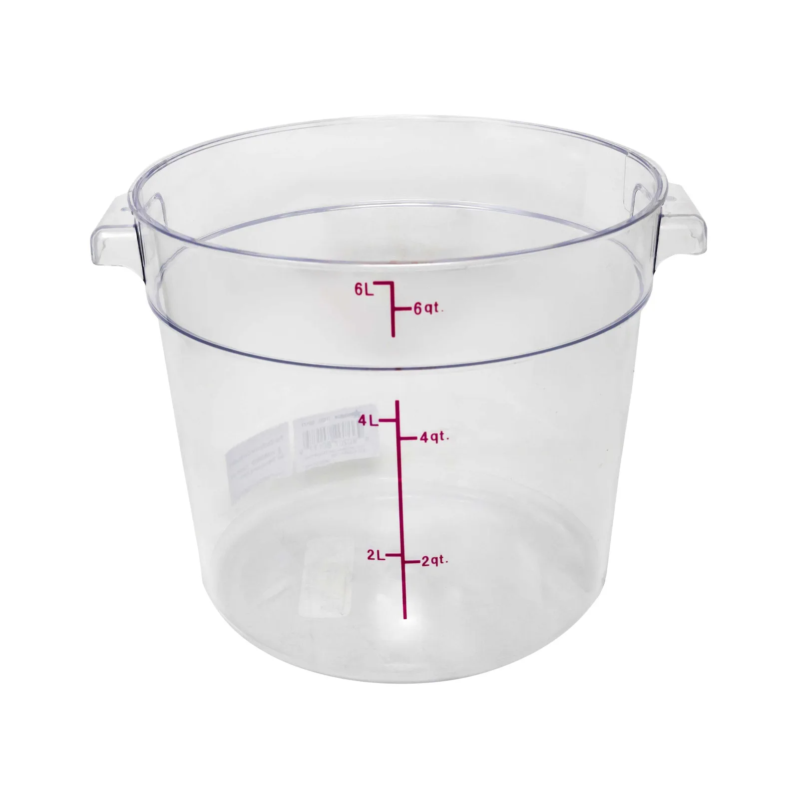 6 qt Polycarbonate Clear Round Food Storage Container