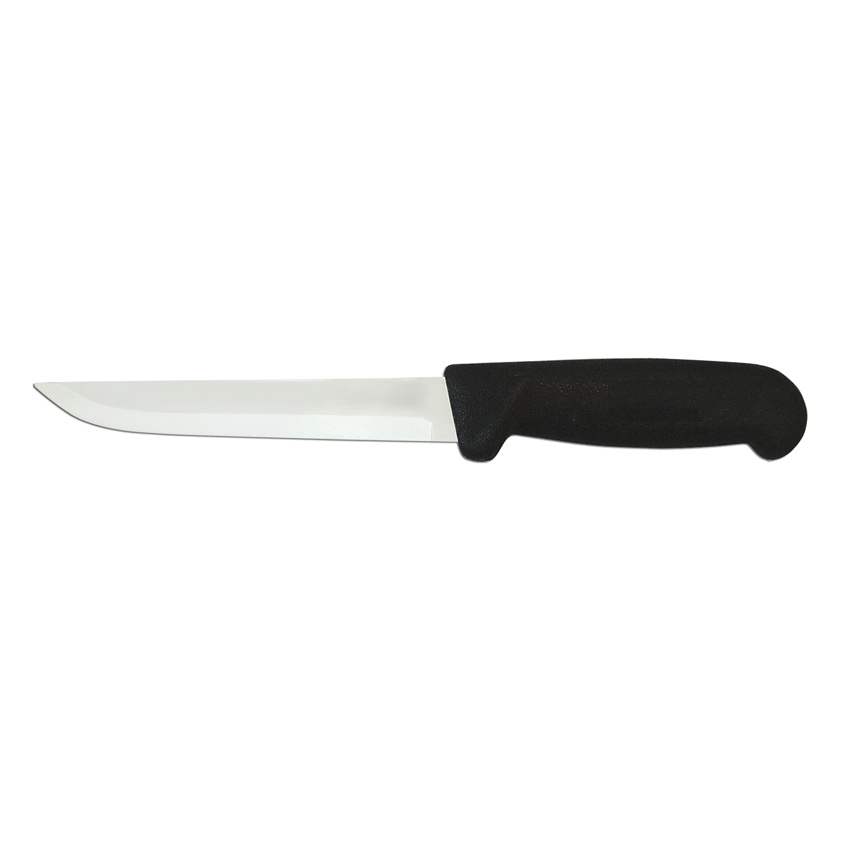 6-inch Straight Blade Boning Knife with Black Polypropylene Handle