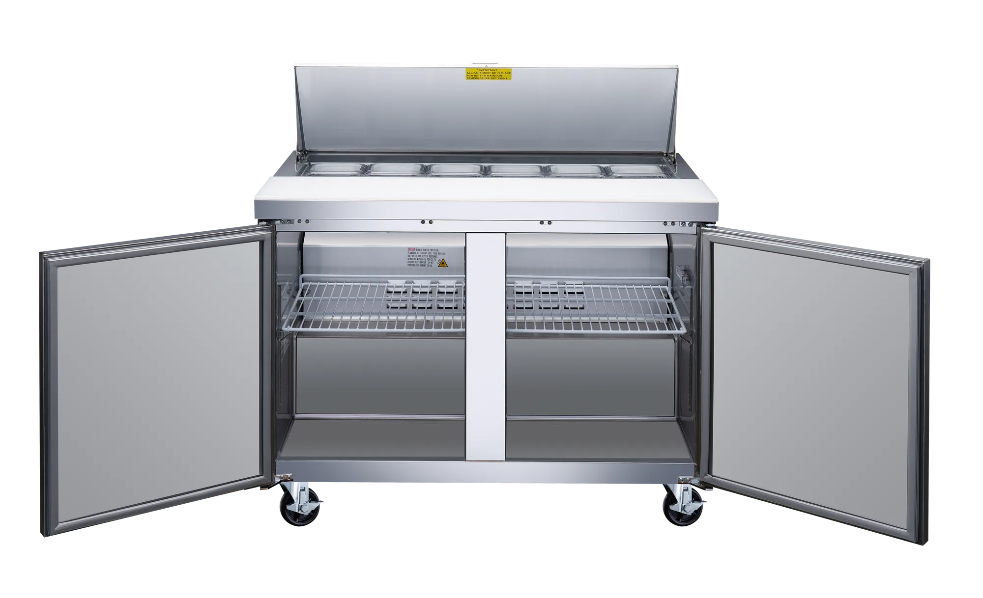 47″ Two (2) Door Refrigerated Prep Table, 9.5 cu. ft. (270 L), Stainless Steel