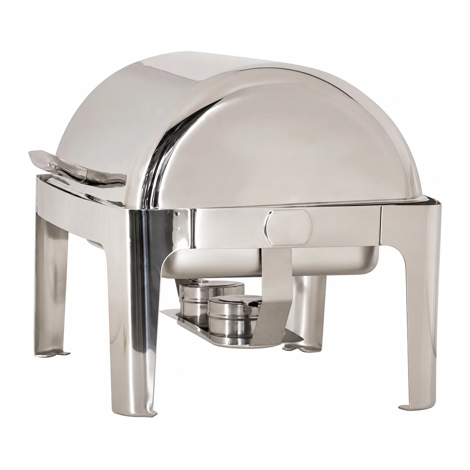 9 L / 9.5 qt Stainless Steel Round Chafing Dish with Roll Top Cover