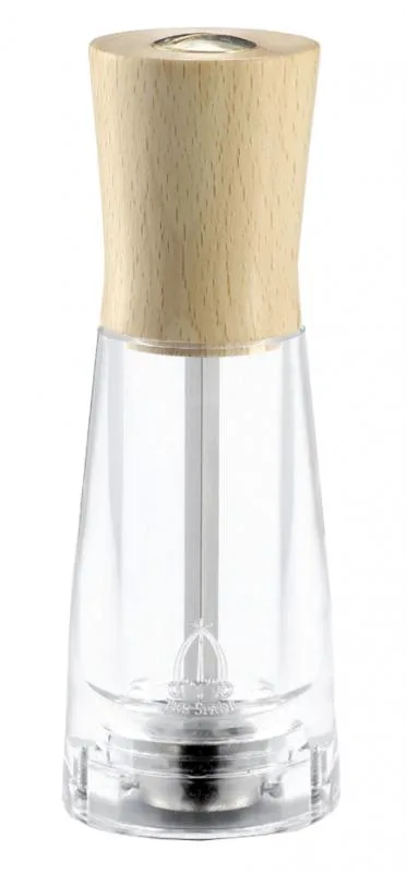 Tosca Series – 6″ Salt Mill Light Beech Wood with Acrylic Resin Base