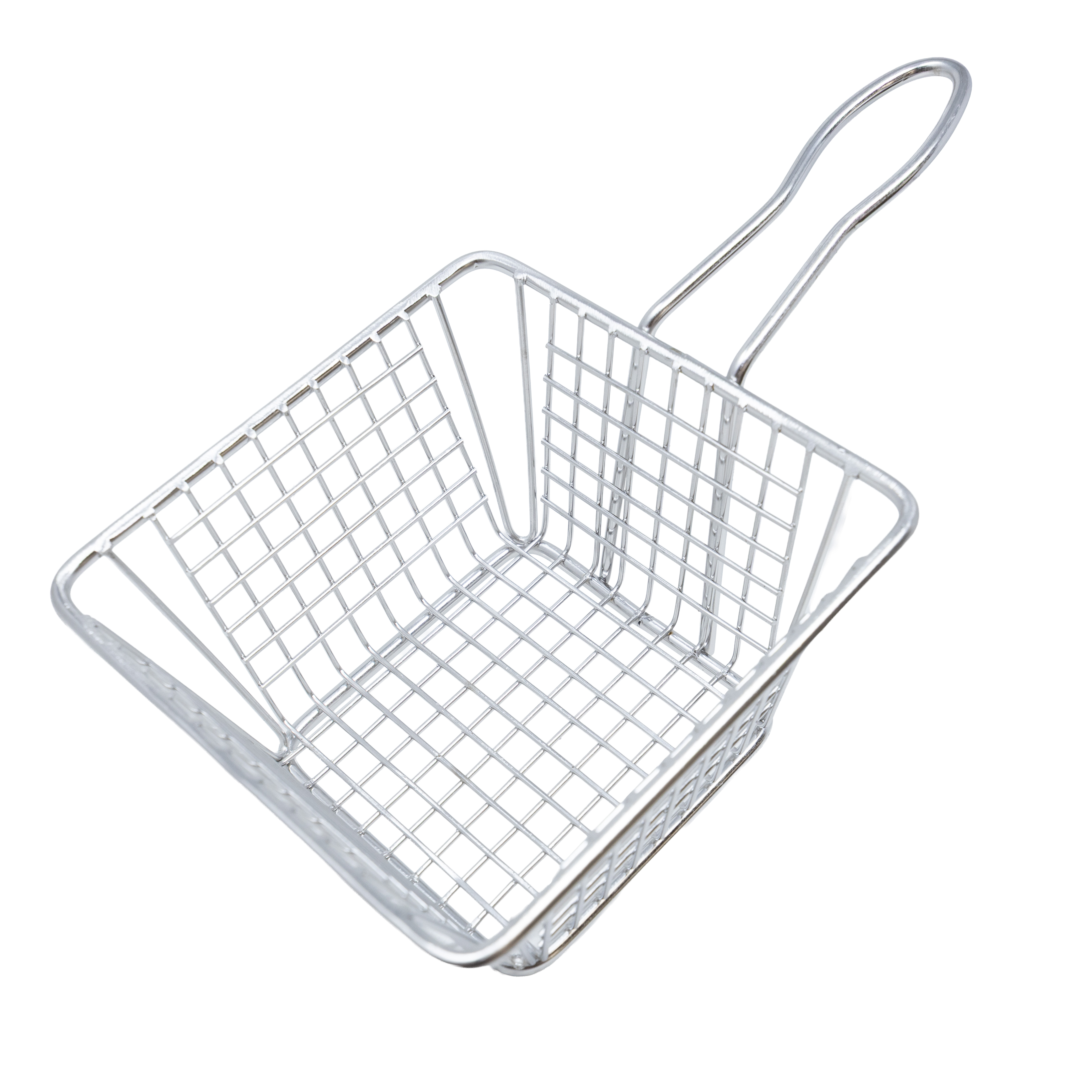 5″ x 5″ x 3″ Square Stainless Steel Mini Serving Basket