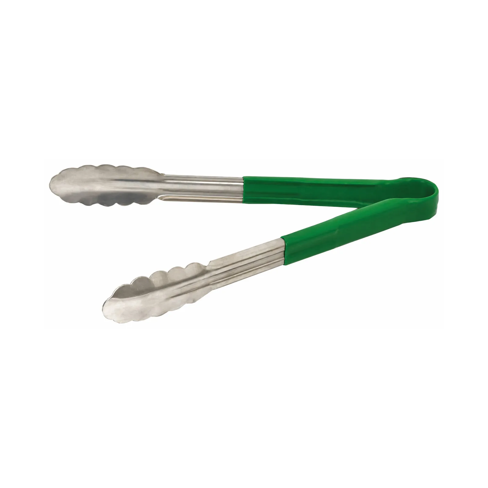 12″ Heavy-Duty Utility Tongs with Green Plastic Handle