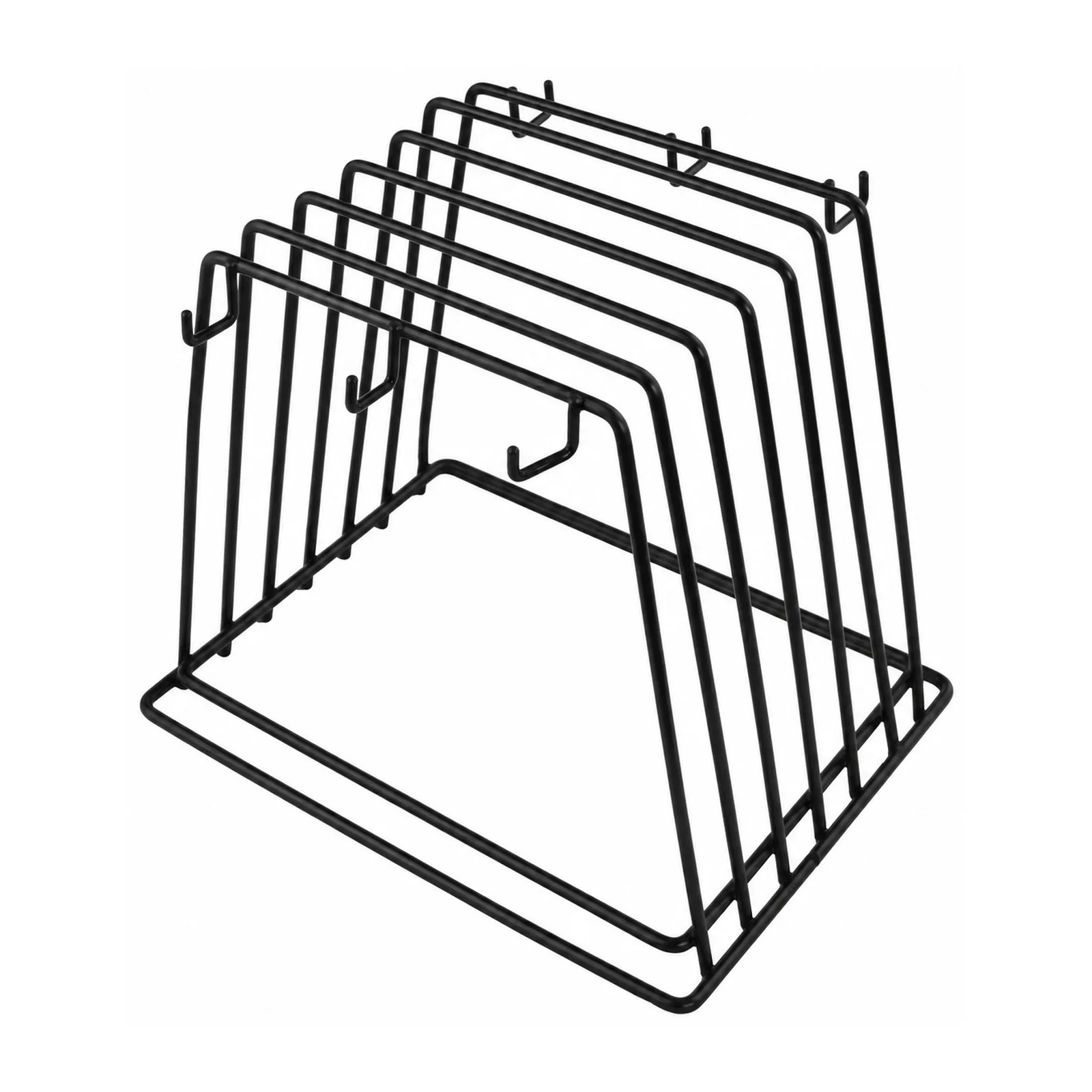 Vinyl Coated Black Cutting Board Rack with 6 Slots for Cutting Board Brushes
