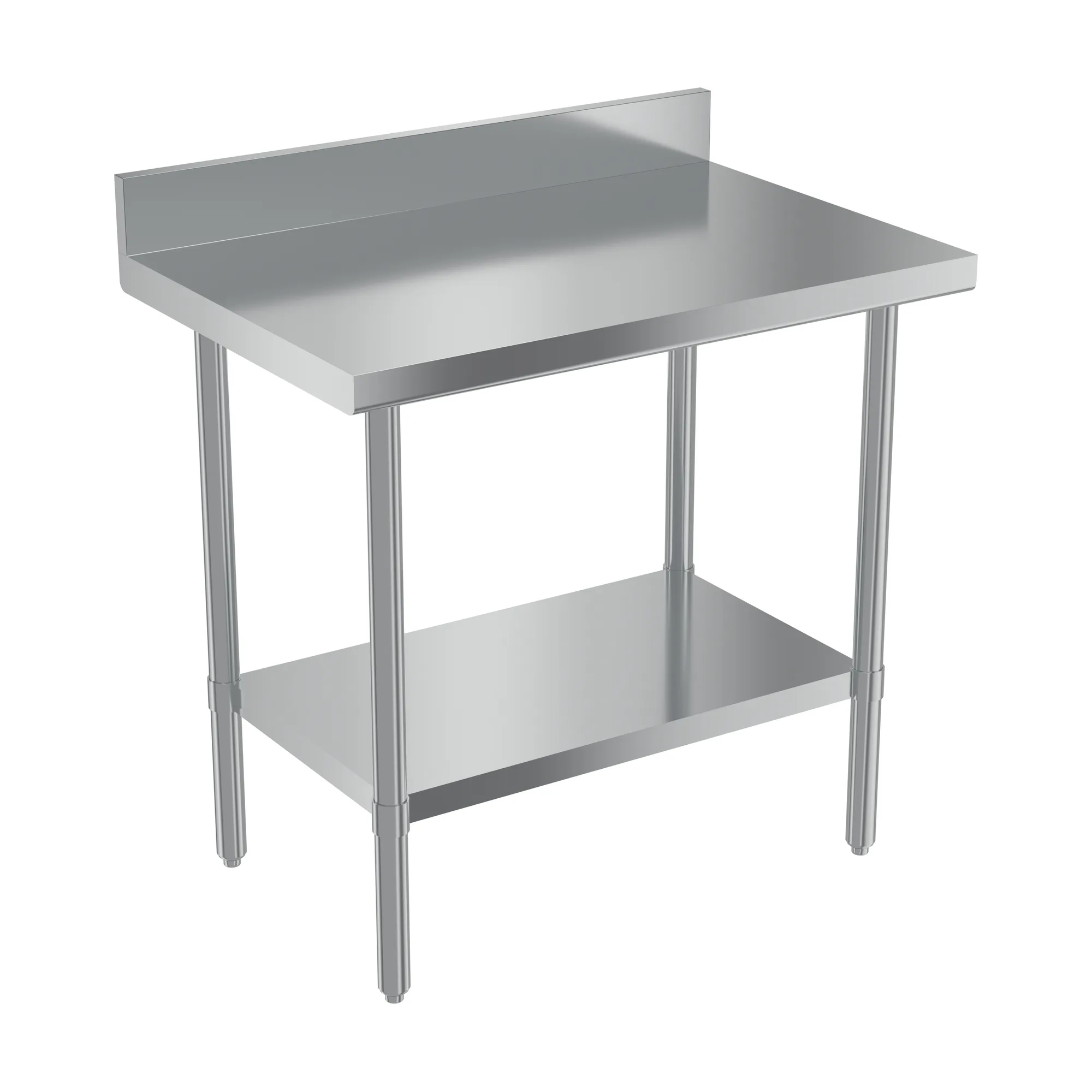 24″ x 36″ 20 Gauge 430 All Stainless Steel Work Table with Backsplash