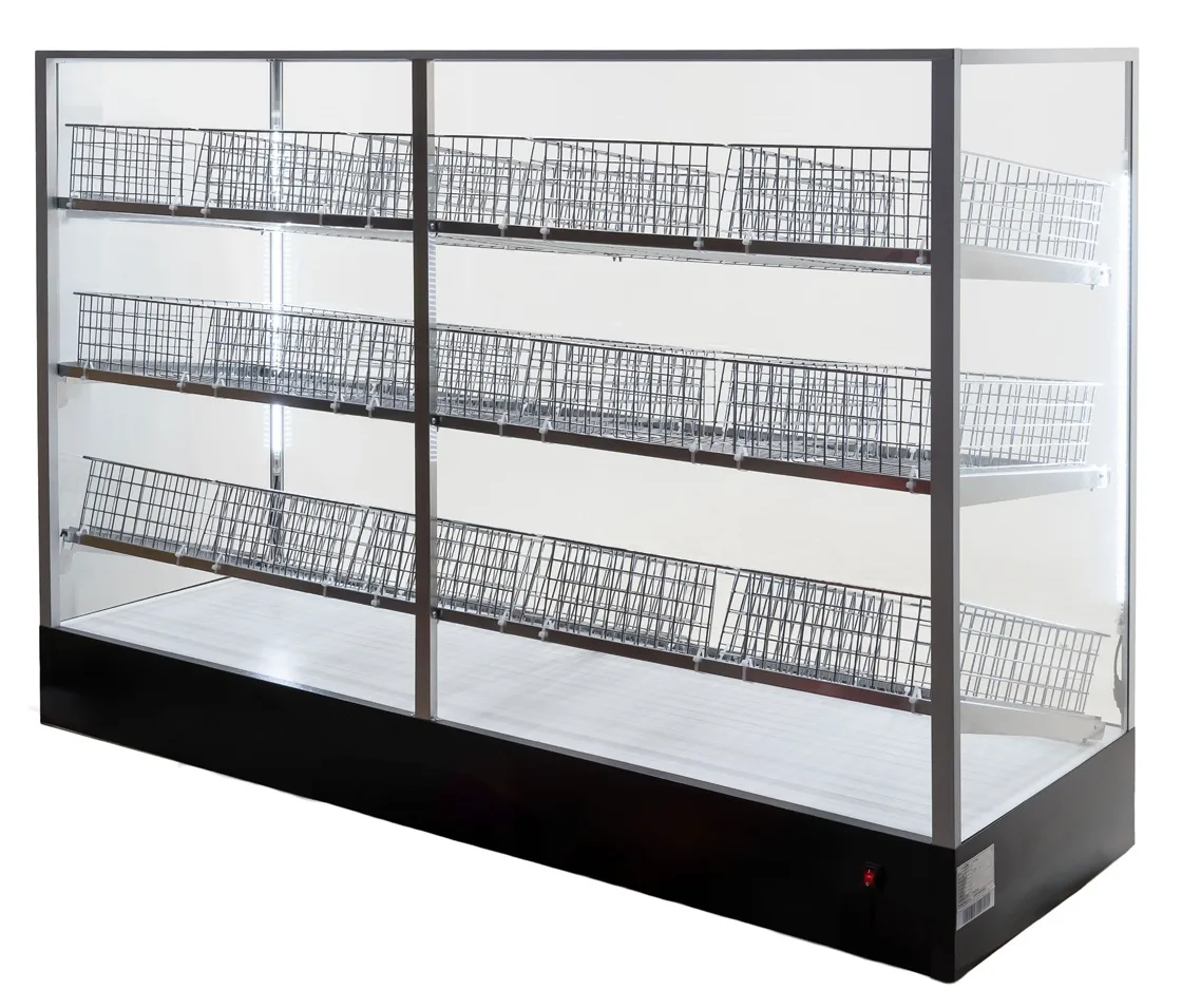 Ambient Bakery and Bagel Display Case 74″, 15 Baskets, Warm White