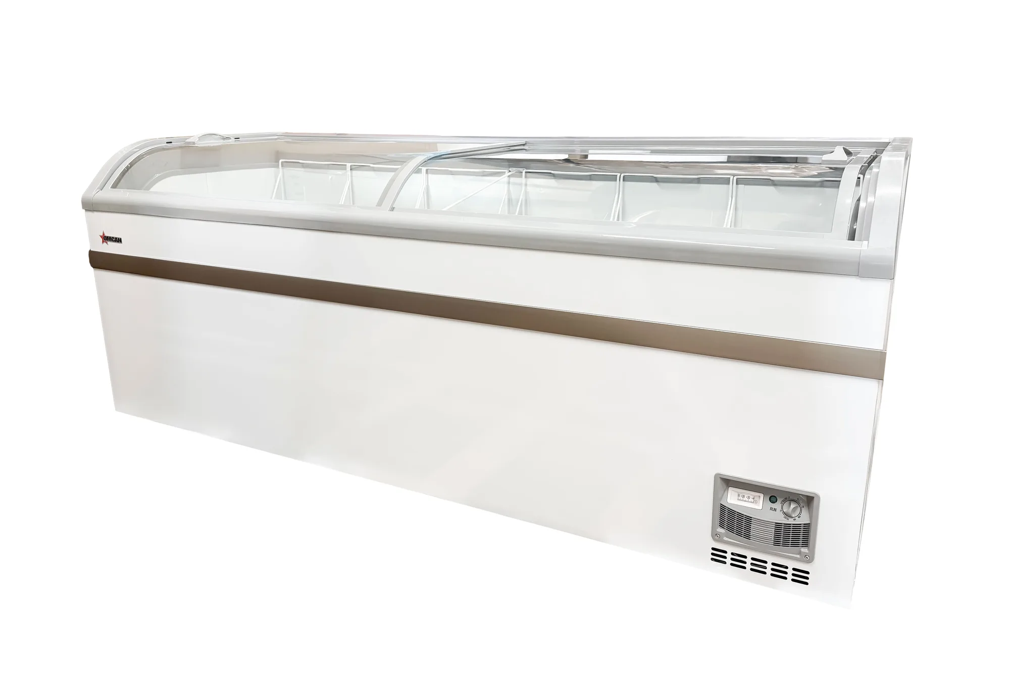 79″ Two (2) Door Ice Cream Display Chest Freezer with Curved Glass Top, 24.72 cu. ft. (700 L)
