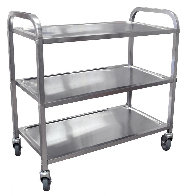 Stainless Steel Bussing Cart with 31.5″ x 17.6″ tray size