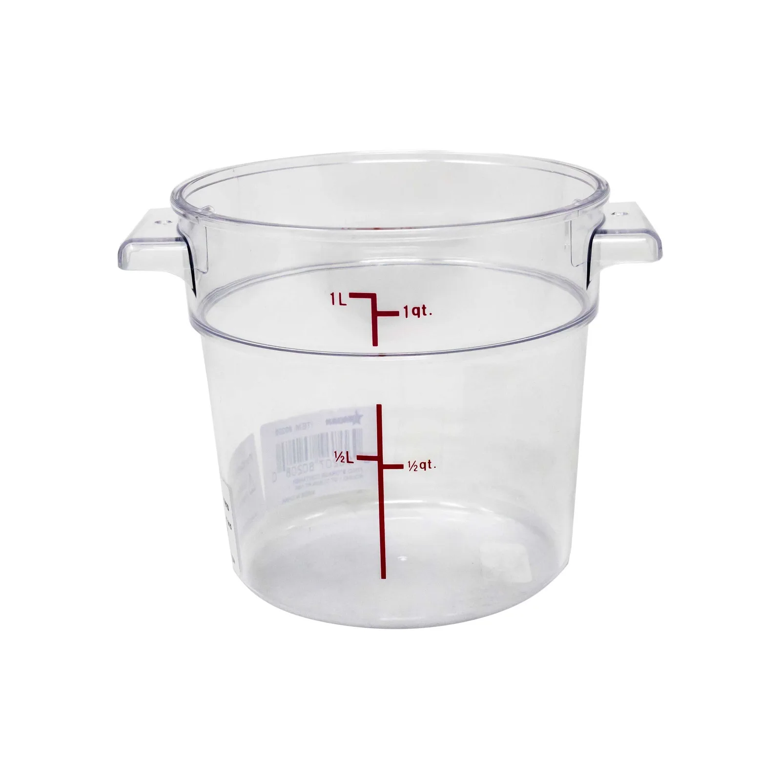 1 qt Polycarbonate Clear Round Food Storage Container