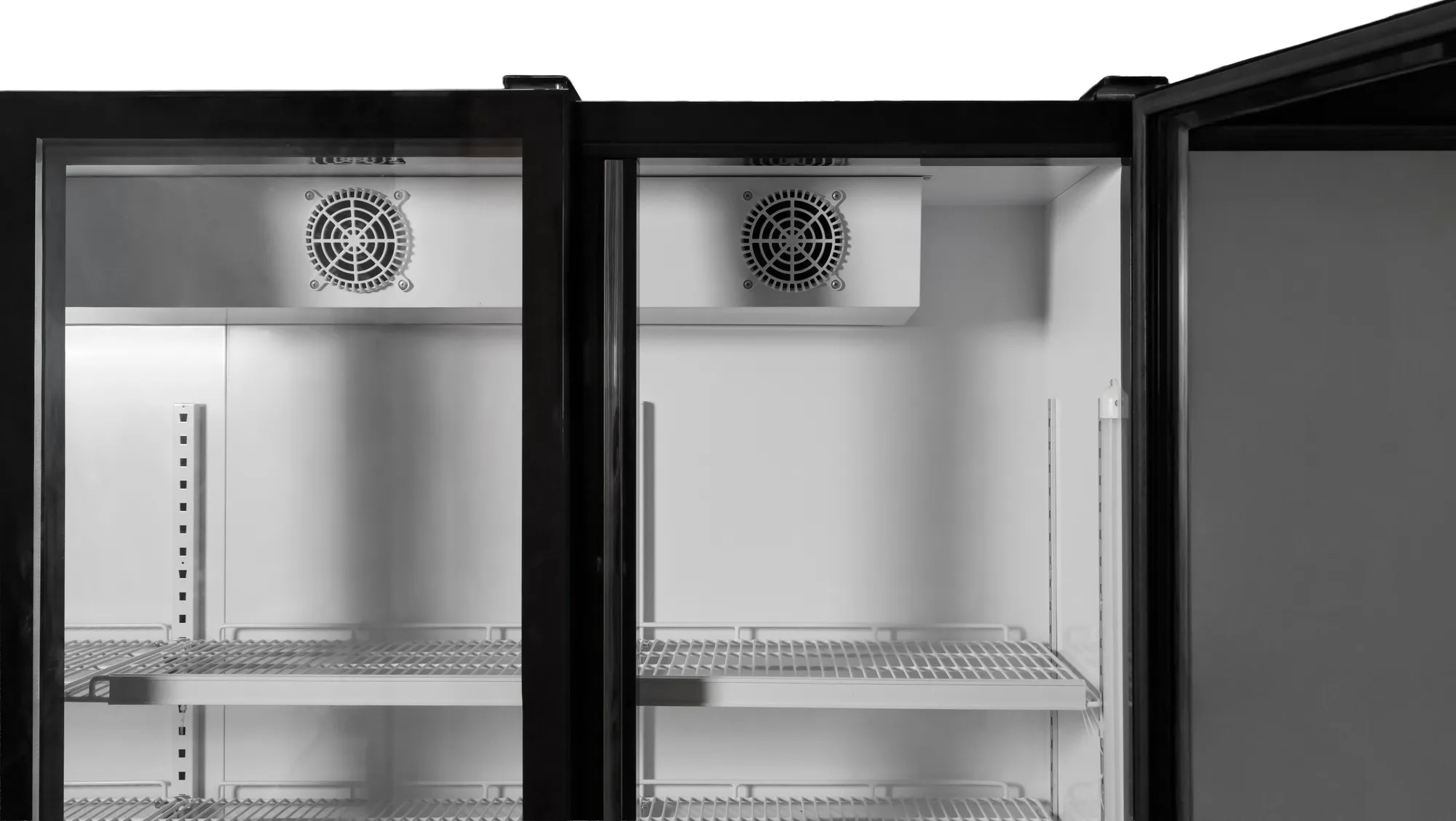 72″ Three (3) Glass Door Display Refrigerator with LED Light, 53 cu. ft. (1500 L), Black